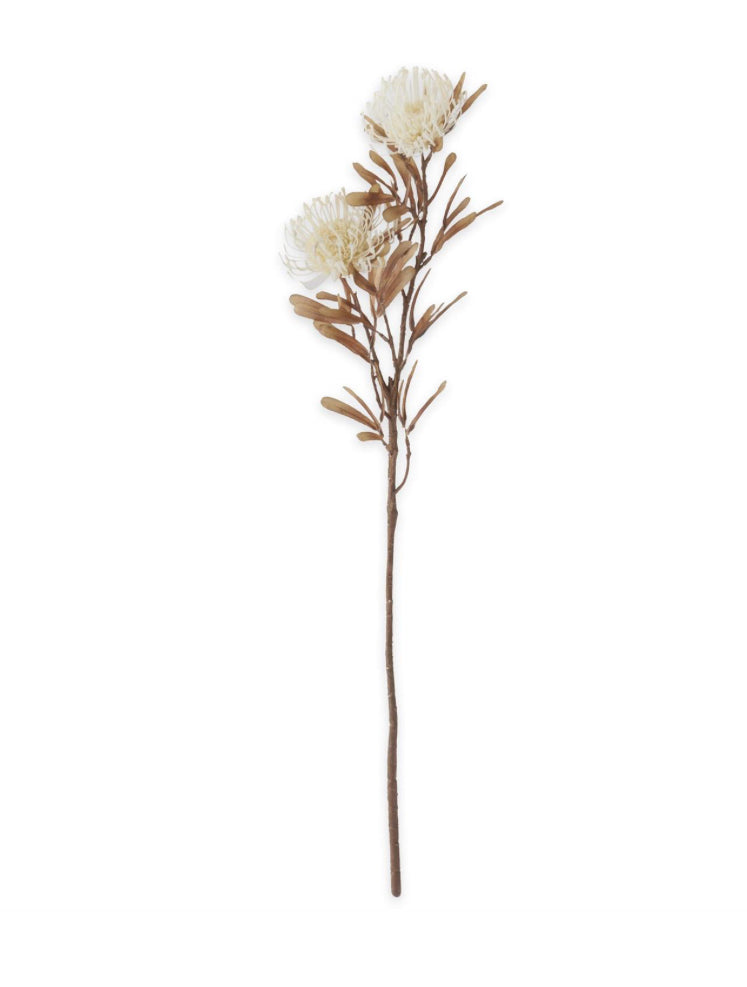 29.5” Artificial White Spikey Cactus Dahlia Stem