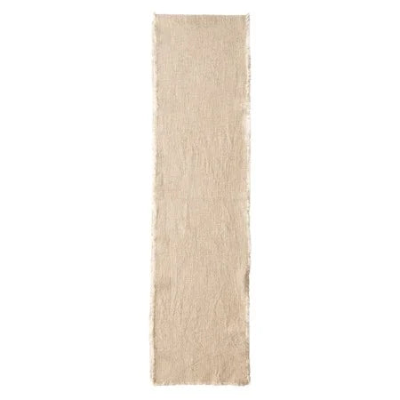 108”Lx14”W Linen Blend Table Runner with Frayed Edges