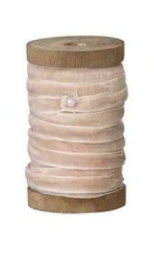 10 Yard 1/4” wide velvet ribbon on wood spool
