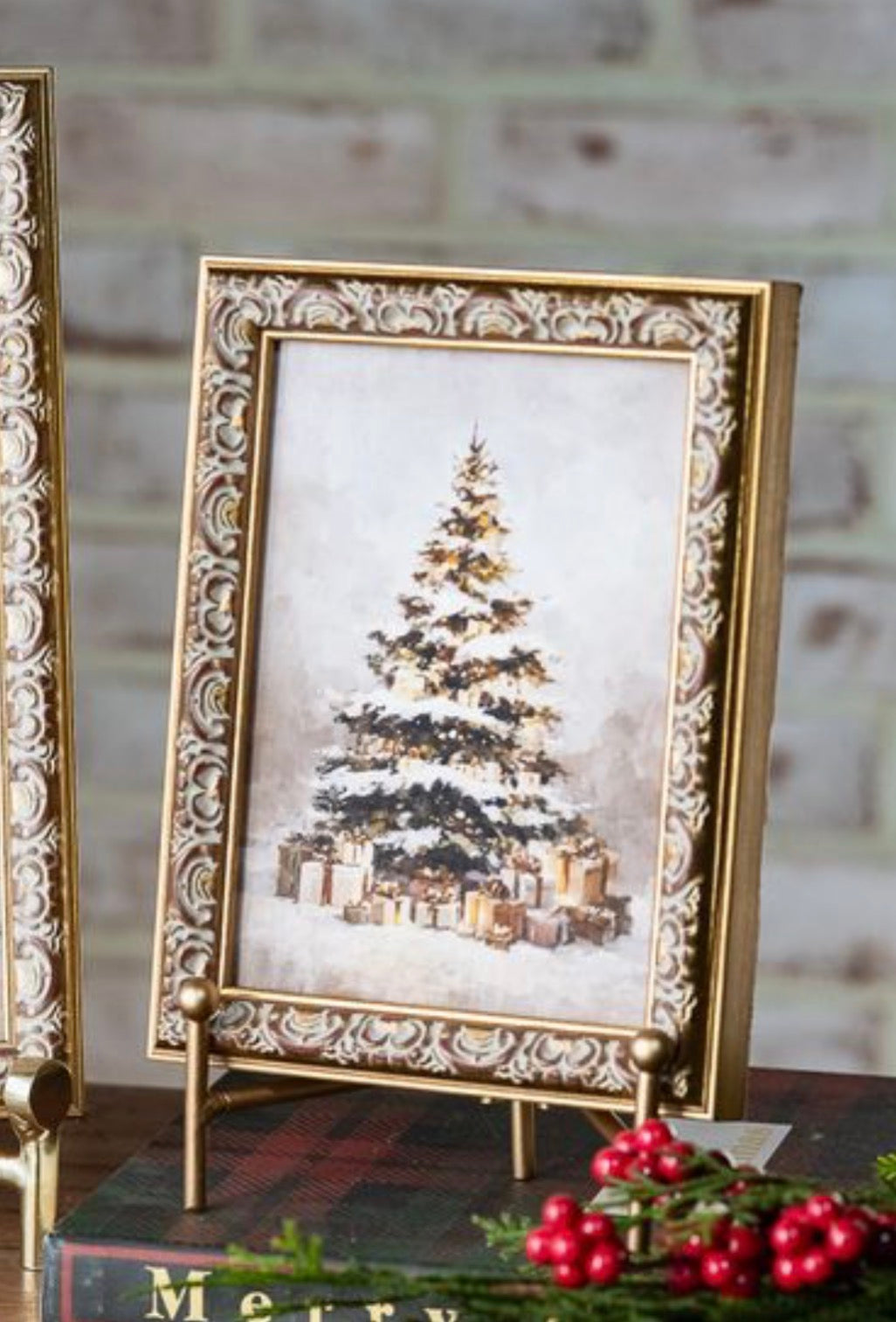 5”x7” Wood Framed Vintage Christmas Tree