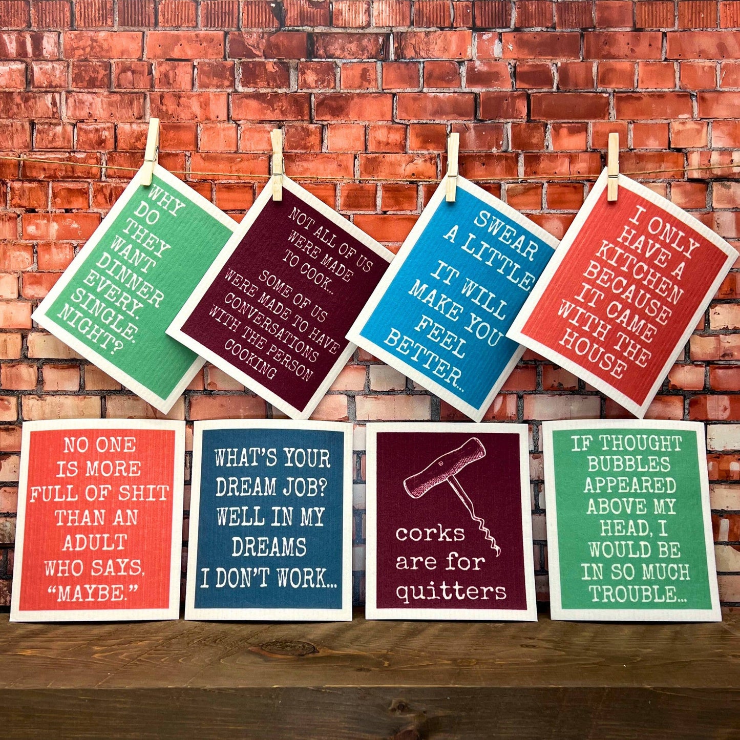 Dinner Every Single Night Funny Swedish Dishcloths - Kitchen