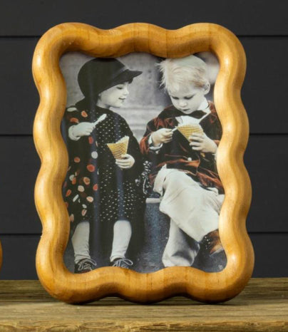 Wavy Wood Tabletop Picture Frame