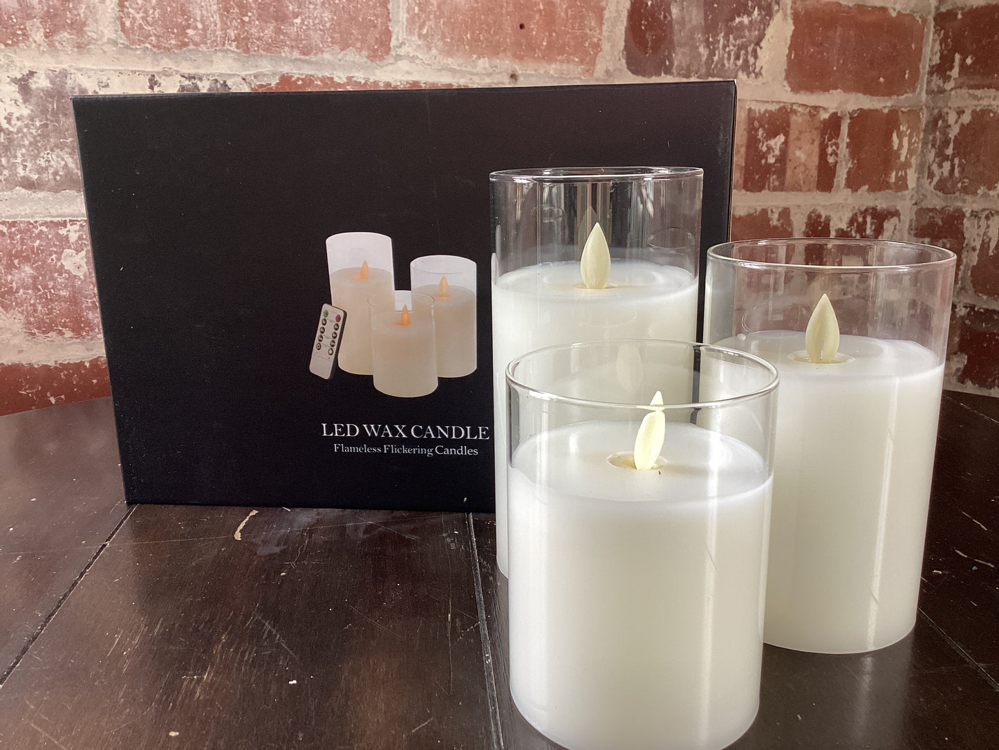LED Wax Candle Set/3 - White