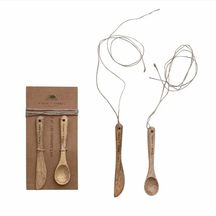 Mango Wood Spoon & Canapé Knife Set