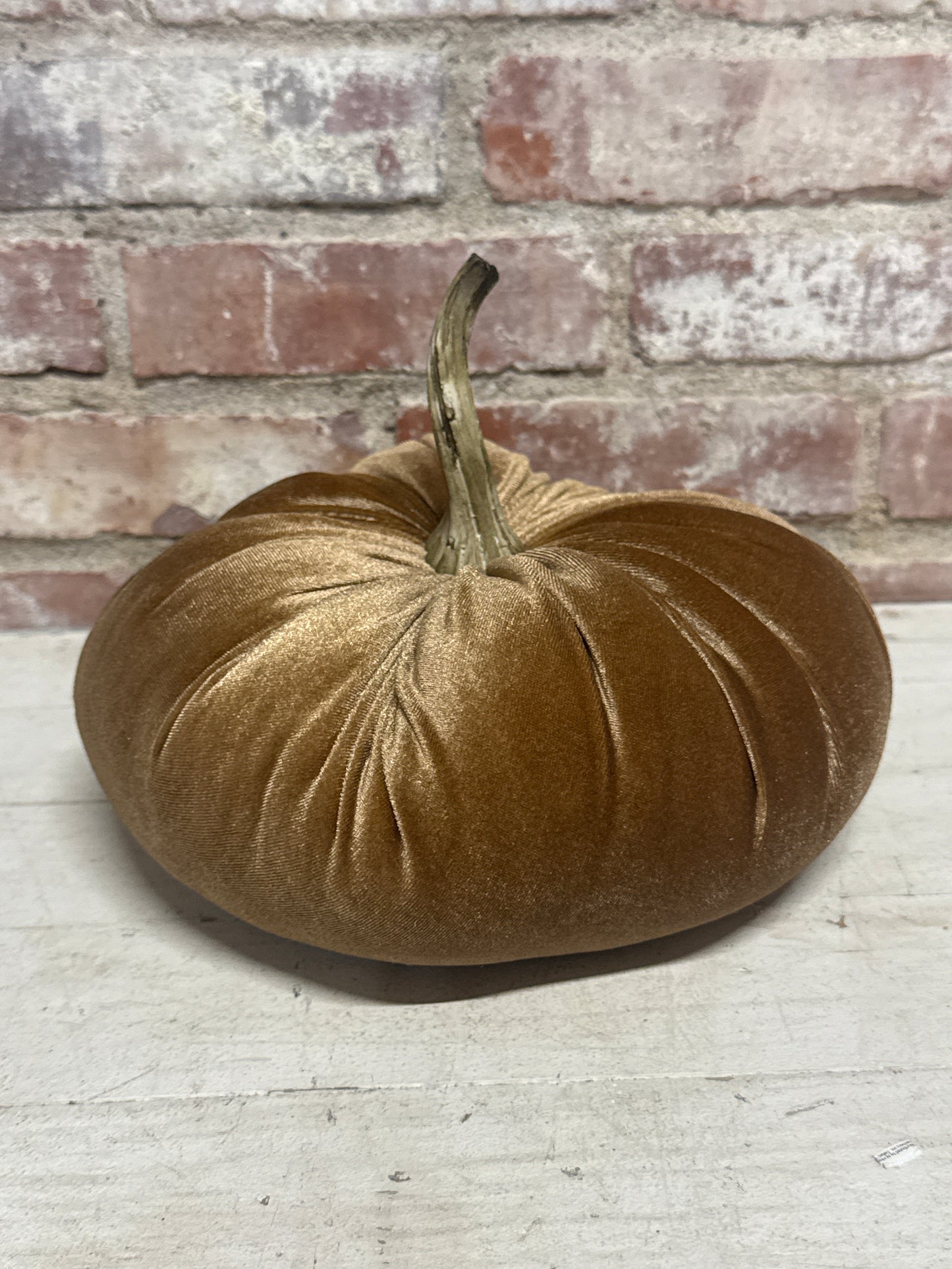 10” Taupe Velvet Pumpkin