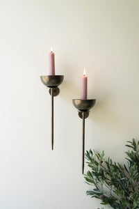 Brass Look Taper Candle Wall Sconce
