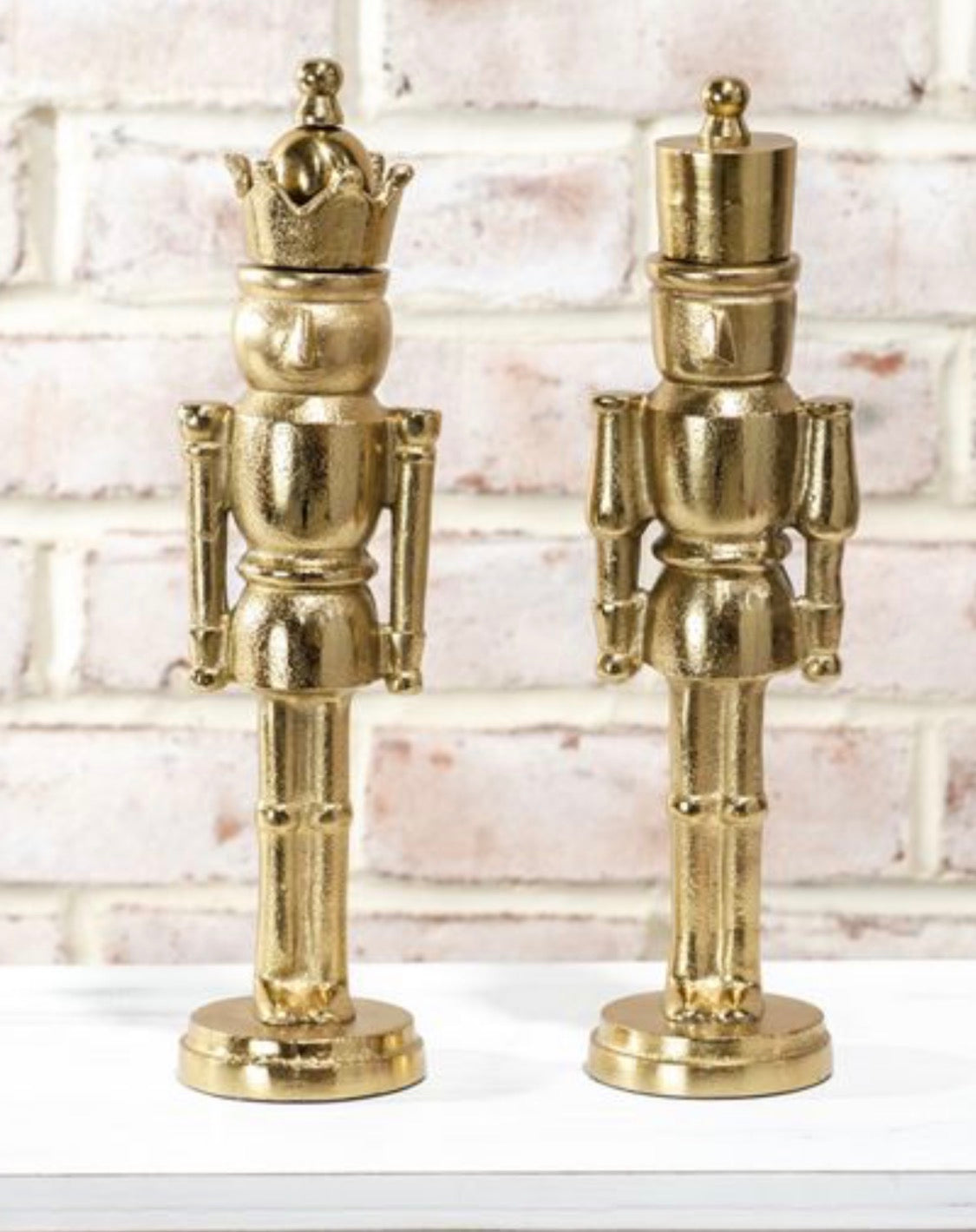 11”H Gold Aluminum Nutcracker, 2 styles