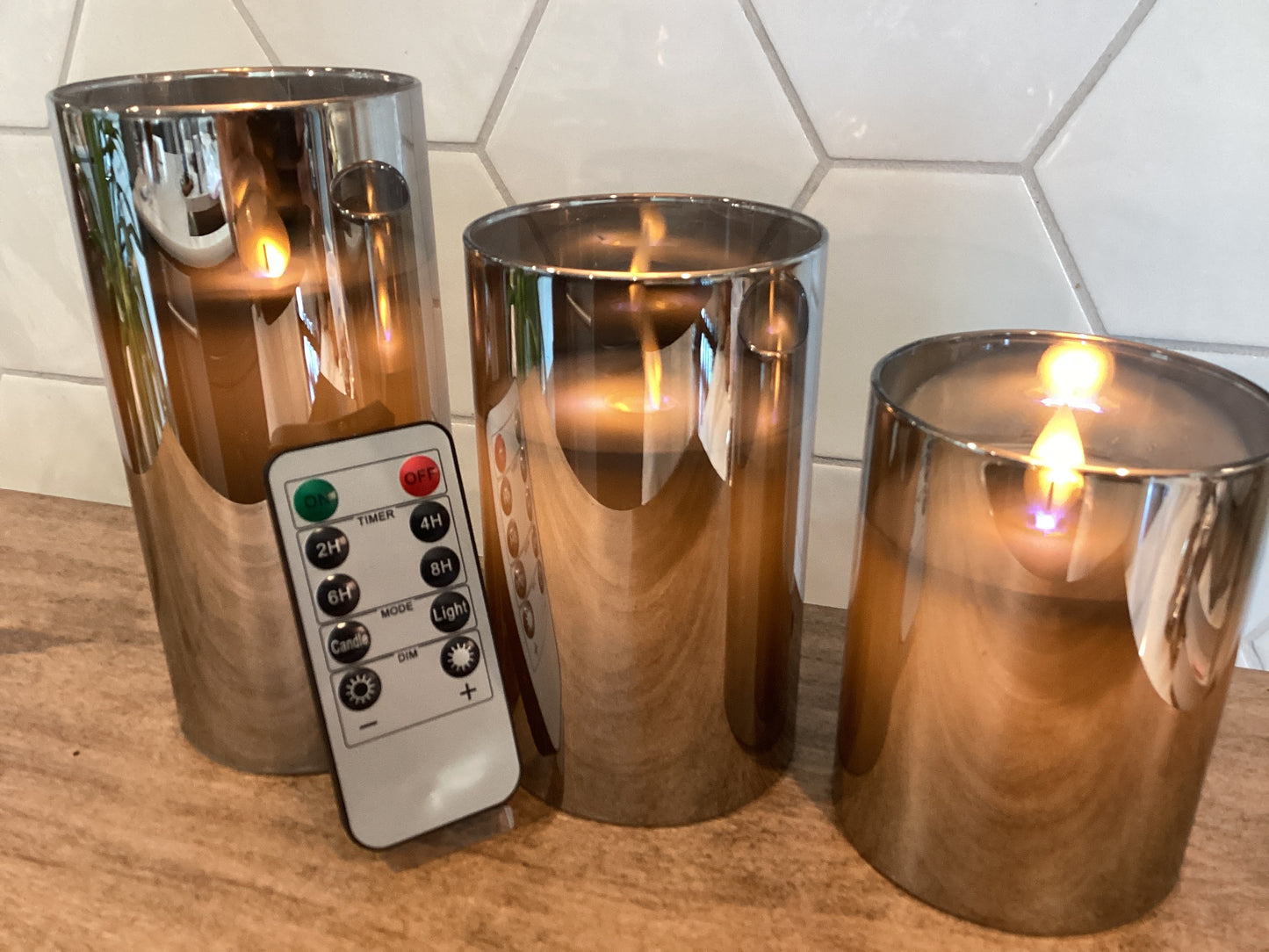 LED Wax Candle Set/3 - Smoke