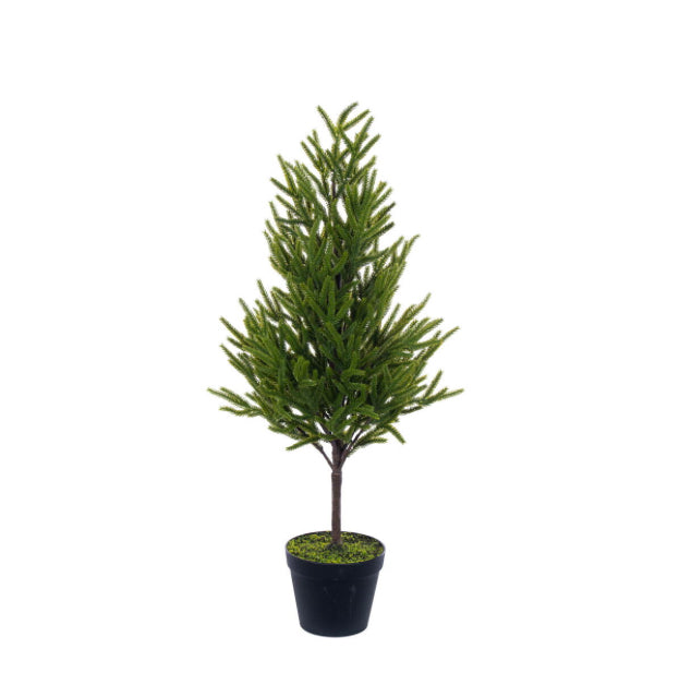 32” Potted GreenNorfolk Pine Artificial Christmas Tree, Unlit