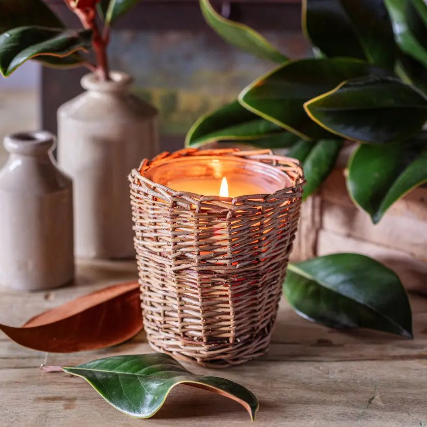 Porchview Grand Magnolia Wicker Candle