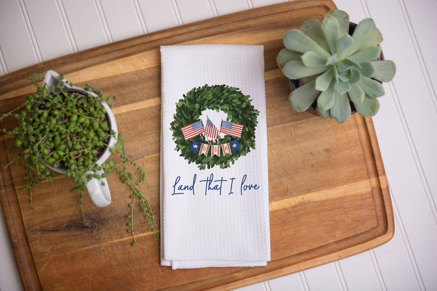 Land That I Love Kitchen Towel, 4th Of July Decor, Tea Towel