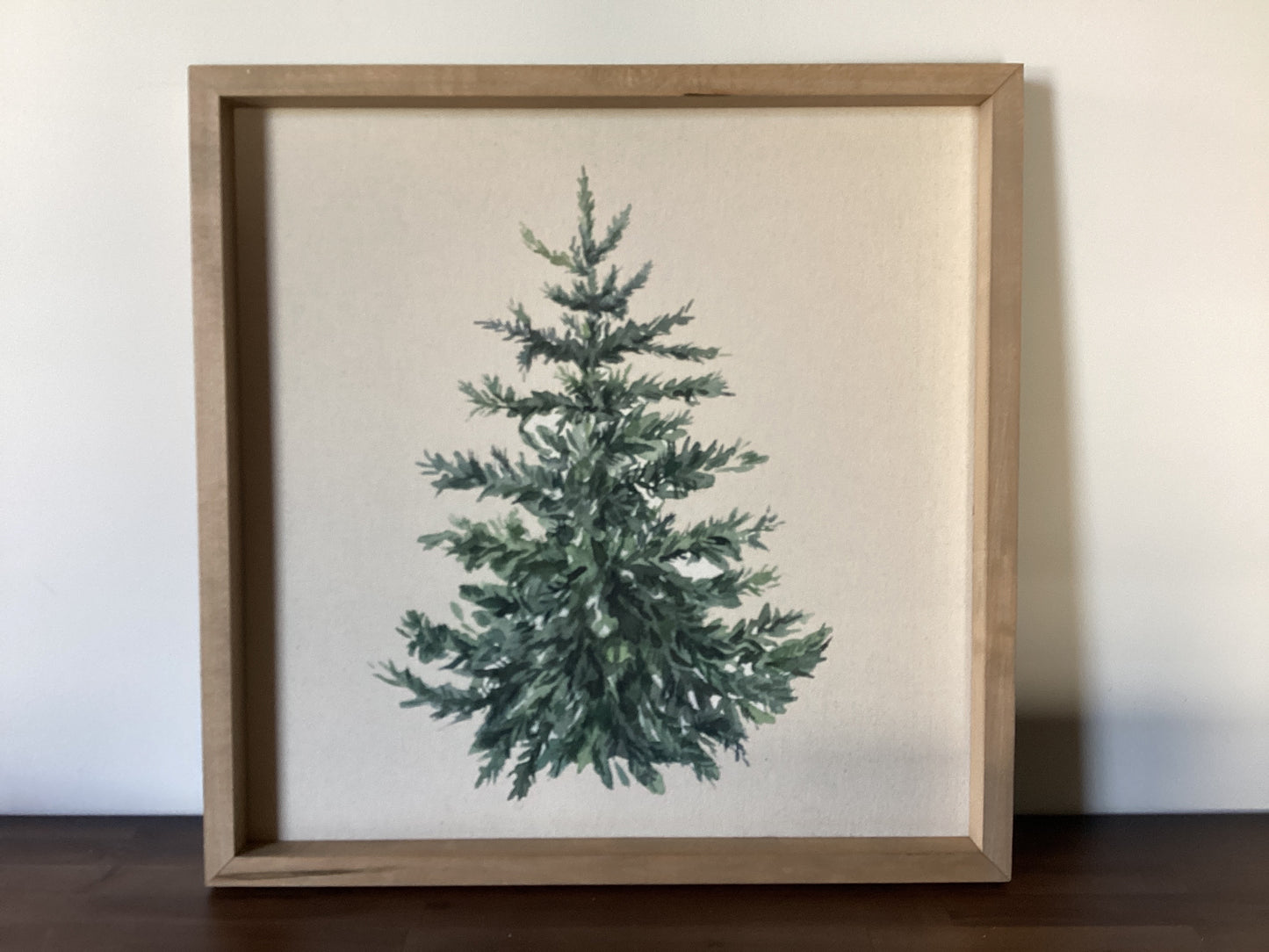 Oak Frame Natural Canvas Christmas Tree 24” x 24”