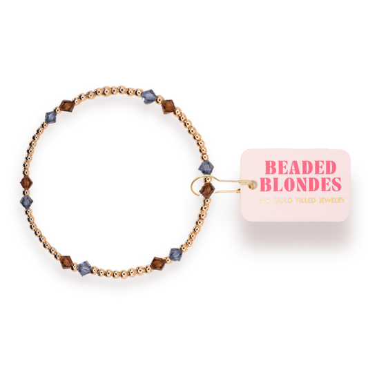 Charlotte Bracelet in Denim and Mocha