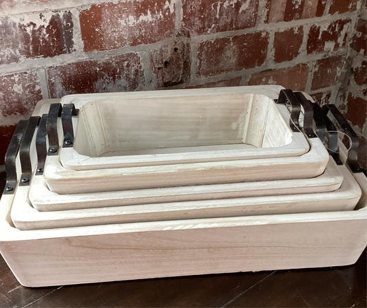 X-Small White Rectangular Wood Tray