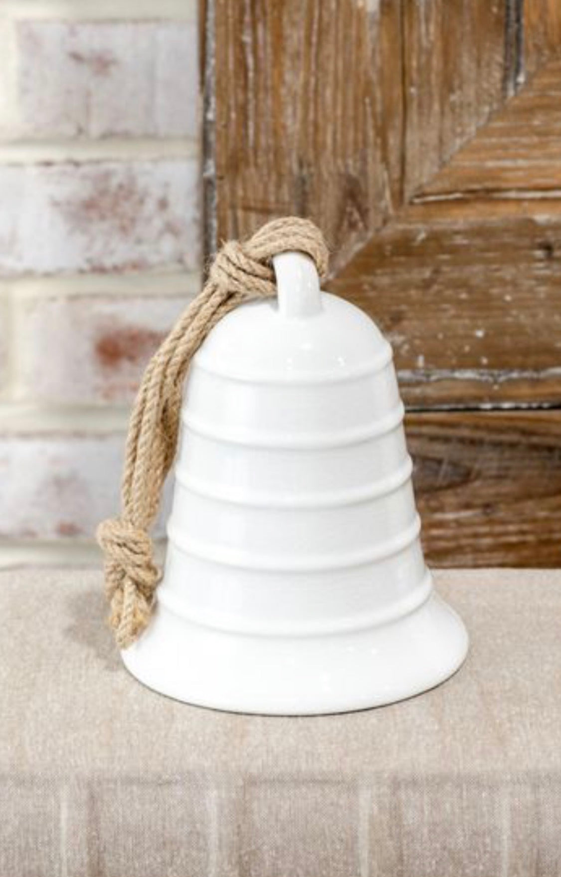 7” White Ceramic Bell