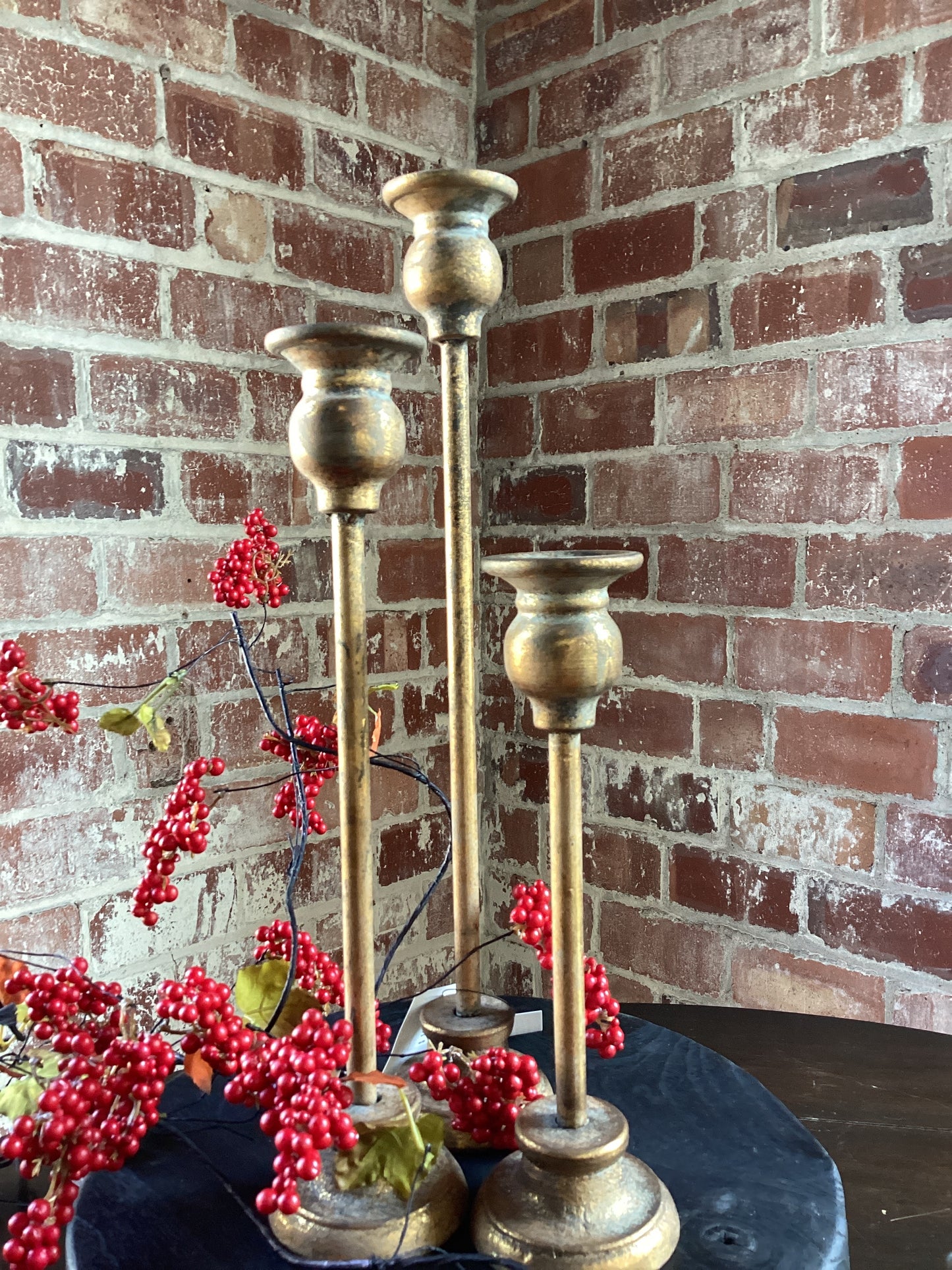 Aged Gold Taper Candle Holder 10” (TCHS)