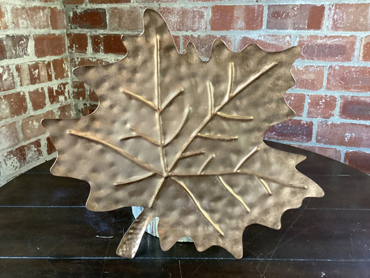 17” Copper/Bronze Metal Leaf Tray