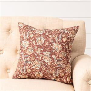 Rust & Navy Block Print Pillow 18”x18”