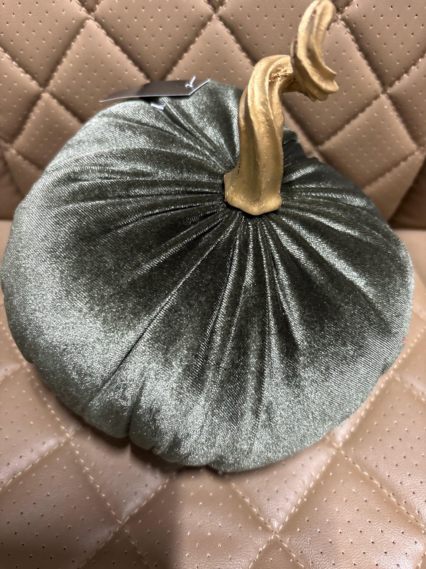 6.25” Sage Green Velvet Pumpkin