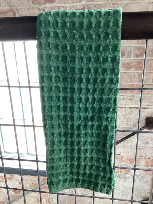 Waffle Weave Dish Towel - Forest Green