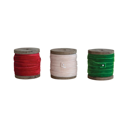 Velvet Ribbon in 1/4" - Traditional