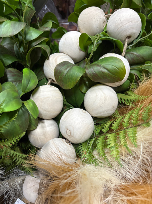 Natural Wood Bead Garland