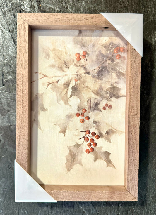 Holly & Berries 8 x 5 Framed Print