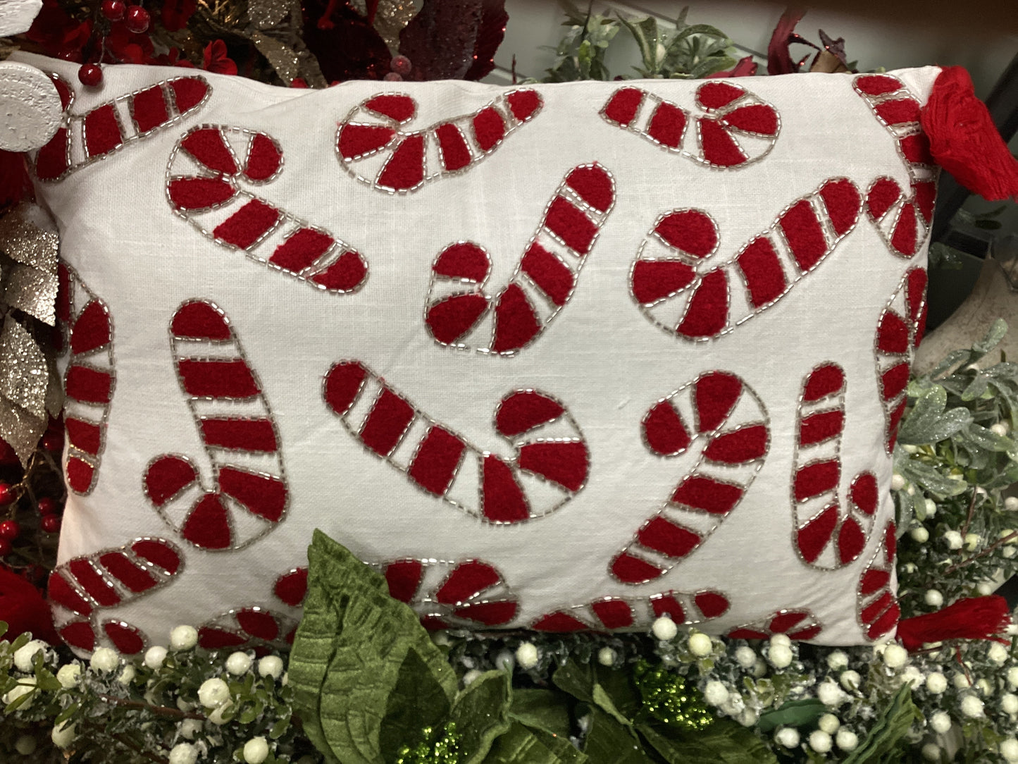 Candy Canes Lumbar Pillow