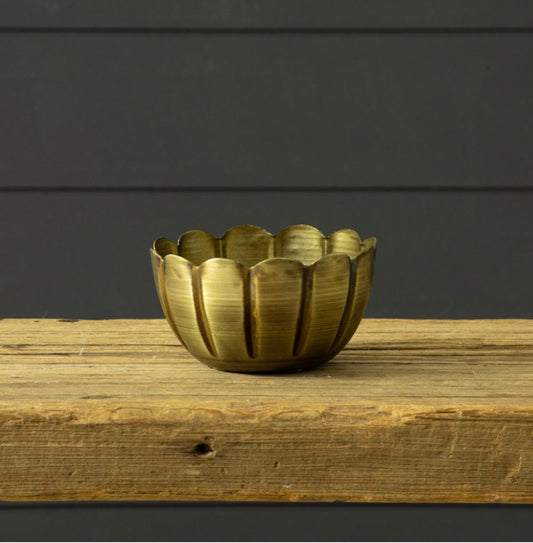 Scalloped Brass Mini Bowl
