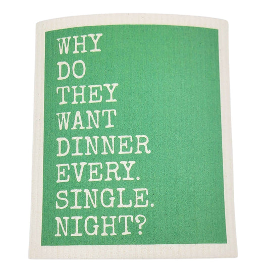 Dinner Every Single Night Funny Swedish Dishcloths - Kitchen