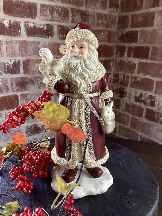 Santa Statue w/Squirrel 5” x 16”