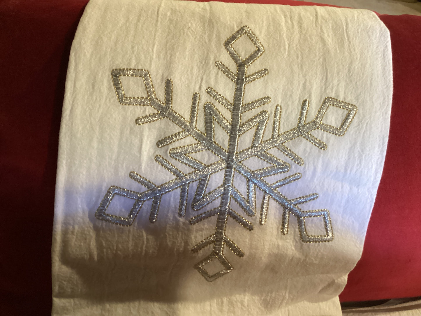 Champagne Snowflake Tea Towel