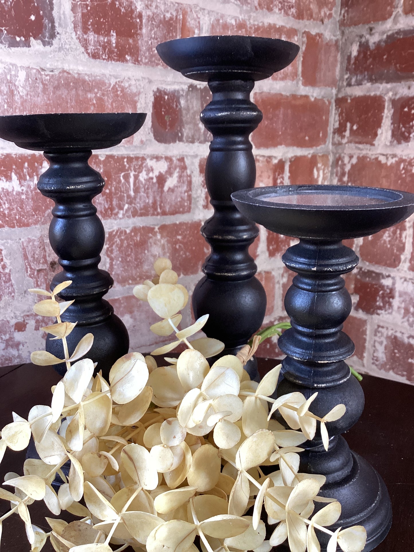 9.75” H Pillar Candlestick - Black