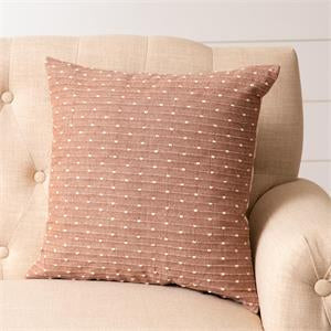 Brown Kantha Stitch Pillow 18”x18”