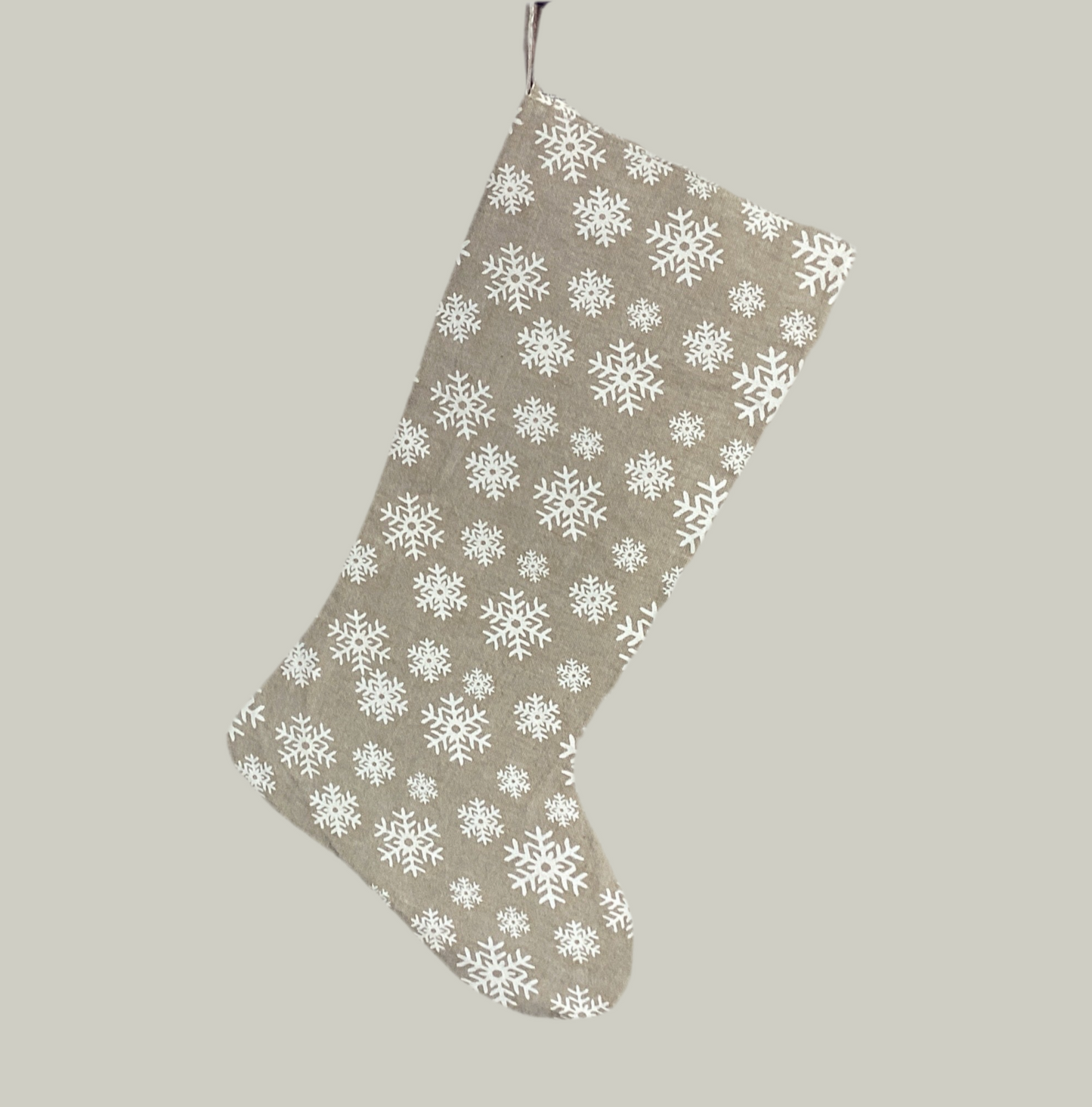 White Printed Snowflake Stocking