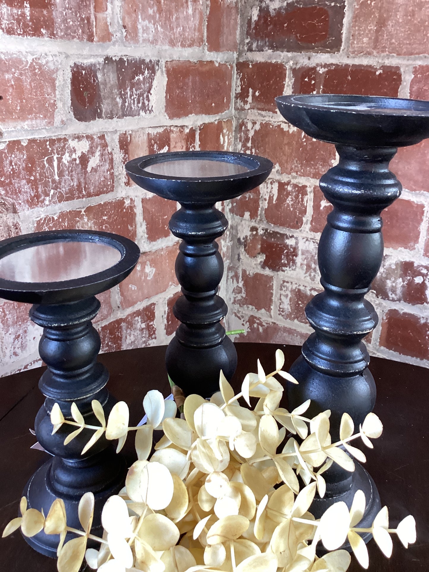 8” H Pillar Candlestick - Black