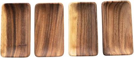 Set/4 6 1/2”L Acacia Wood Trays