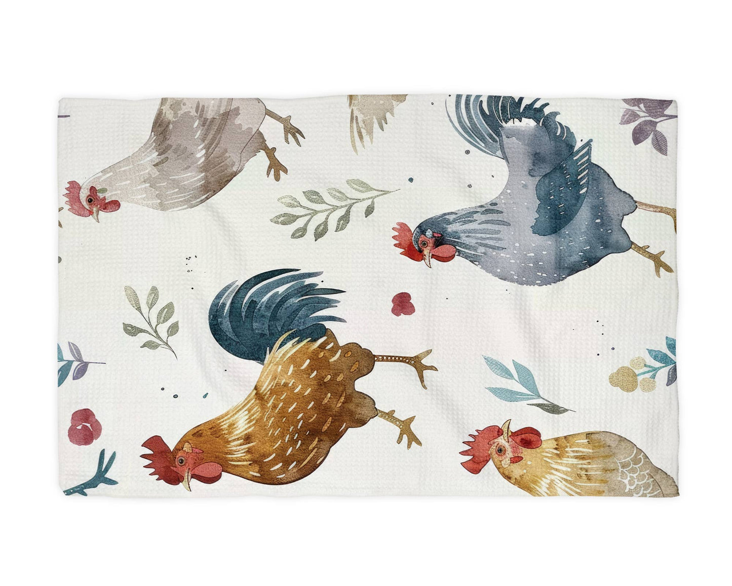 Chicken Farmhouse Rustic Homestead Kitchen Towel Waffle