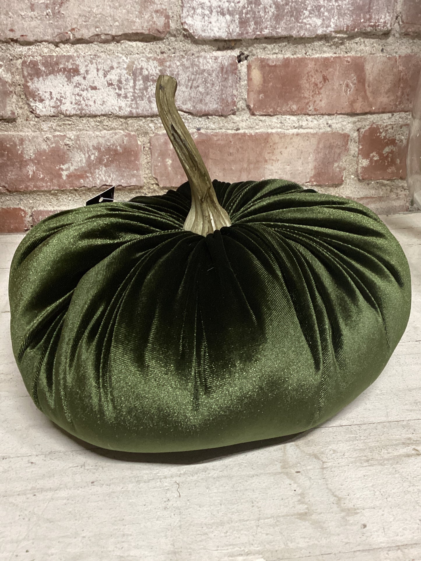 7.25”  Green Velvet Pumpkin