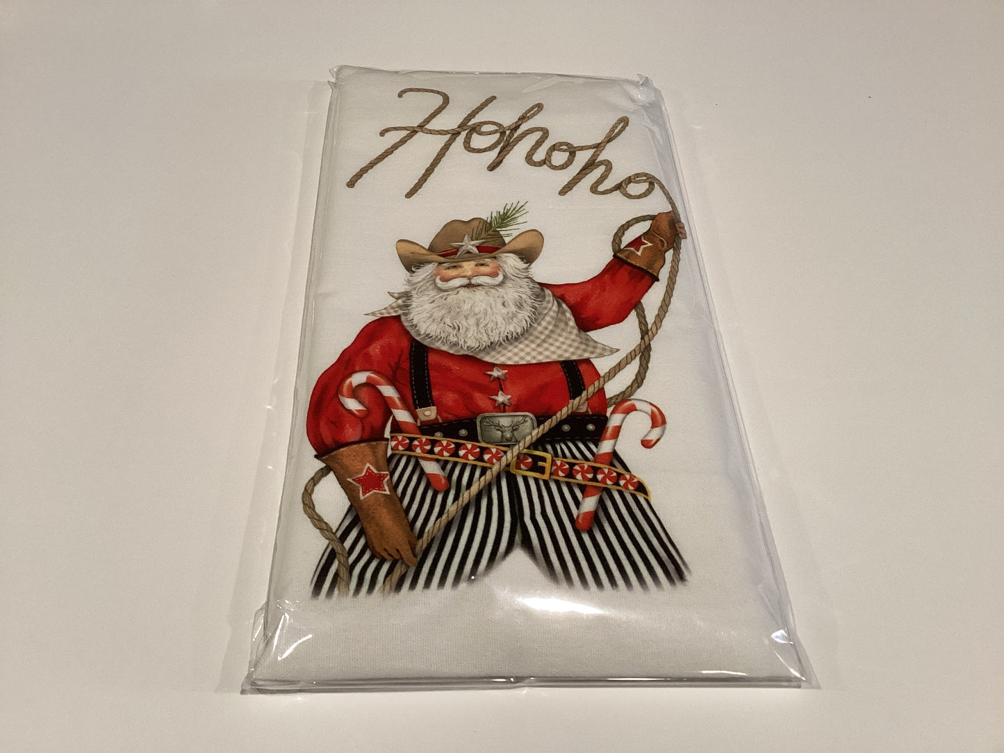 Flour Sack Towel Roping Santa