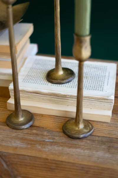 Antique Brass Metal Taper Candle Holder