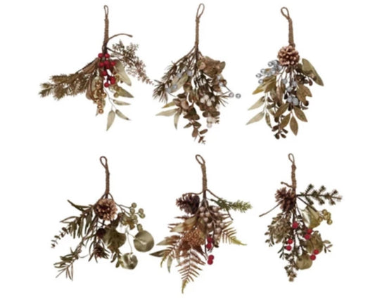 Hanging faux evergreen & Berry bunch