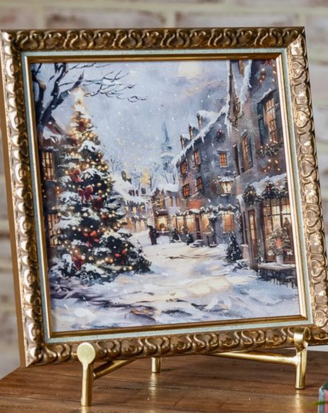 10”x10” Framed Christmas Town Print