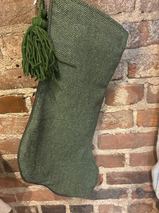 Dark Green Chevron Stocking