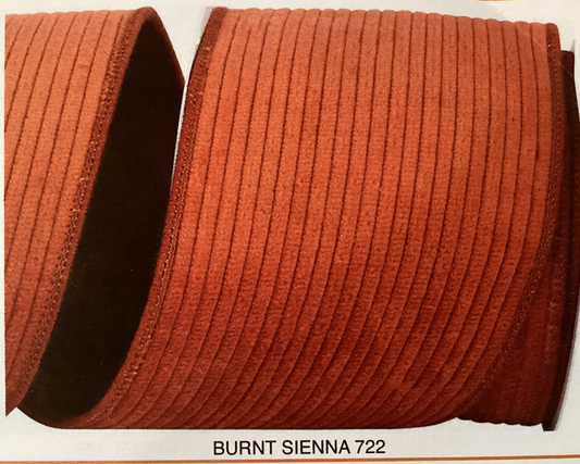 Corduroy Deluxe Mesh Backed Wired Edge Burnt Sienna 2.5” x 10 yards