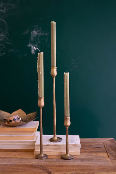 Antique Brass Metal Taper Candle Holder