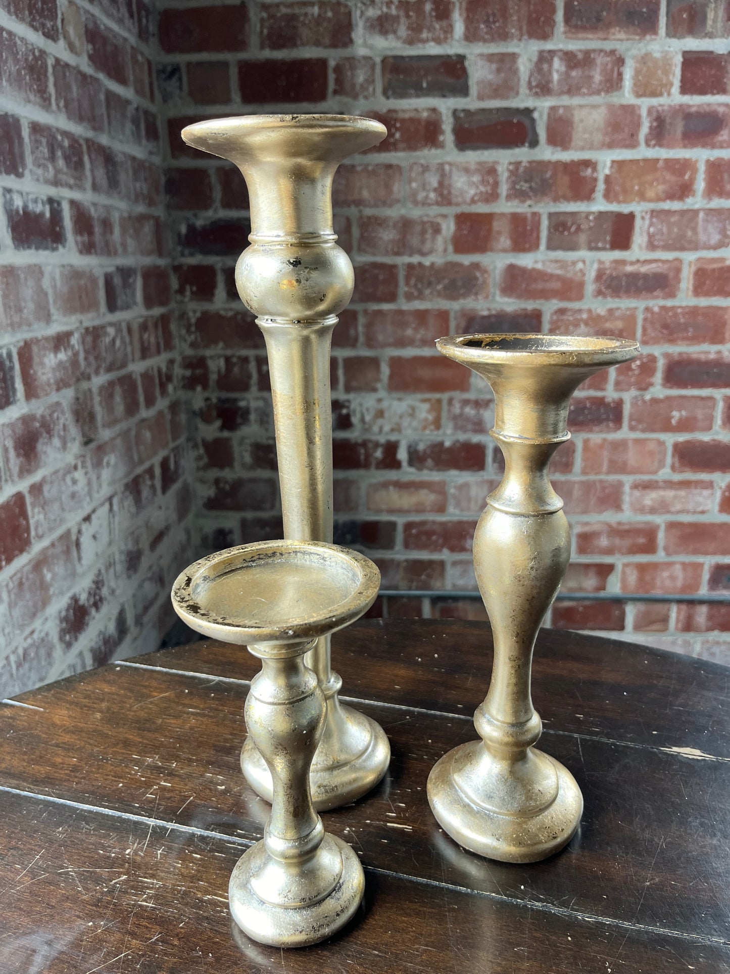 7.5" Gold Resin Candle Holder