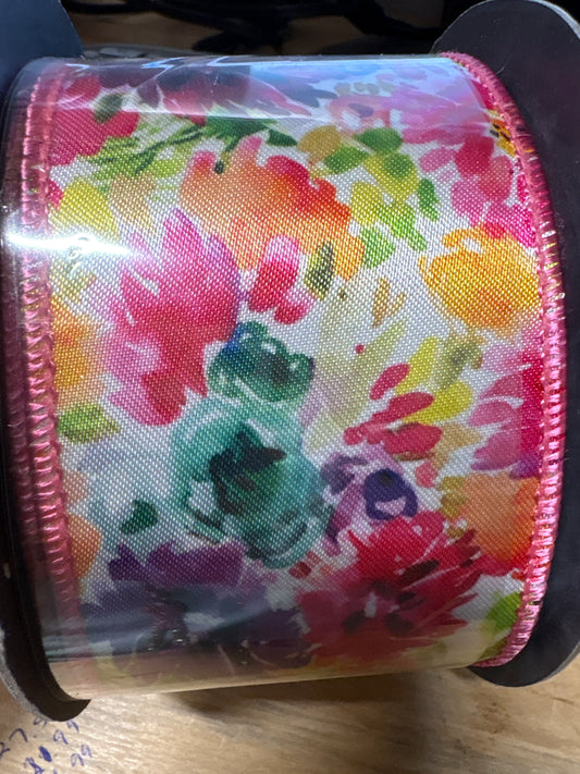 Floral Impressions Wired Ribbon -2.5"