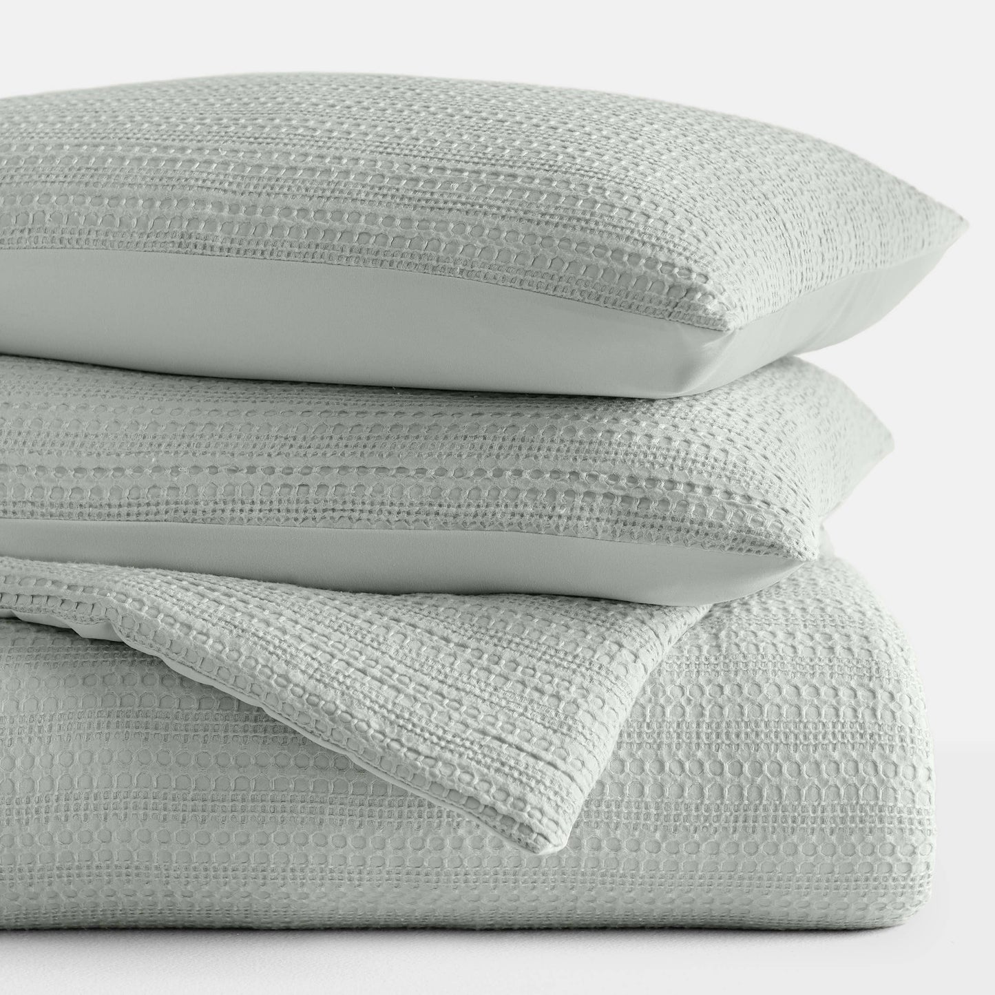 Waffle Textured 3 Piece Down Alternative Comforter Set