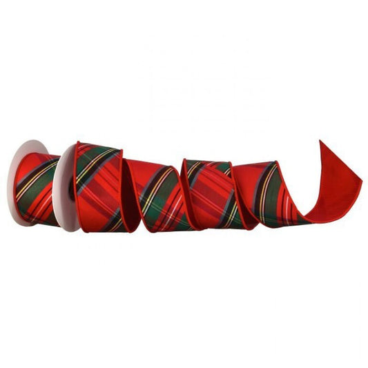 2.5" Diagonal Cut Plaid Dupion Ribbon